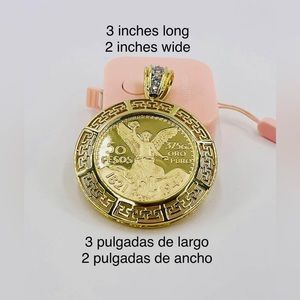 Centenario Coin 50 Mexican Pesos GOLD PLATED 14k CZ